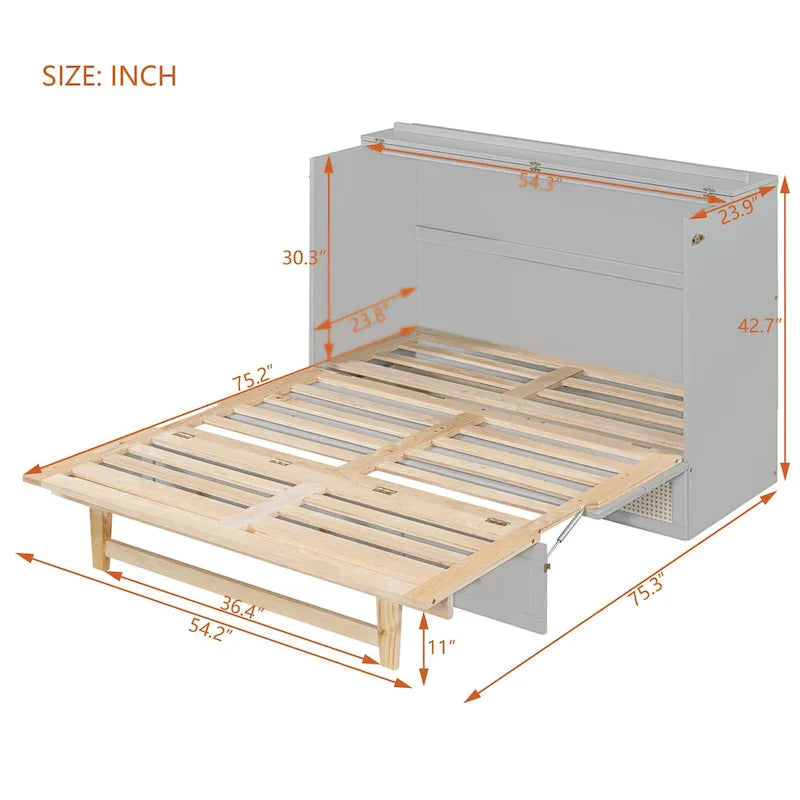 Nestfair Full Size Murphy Bed with Large Drawers 21