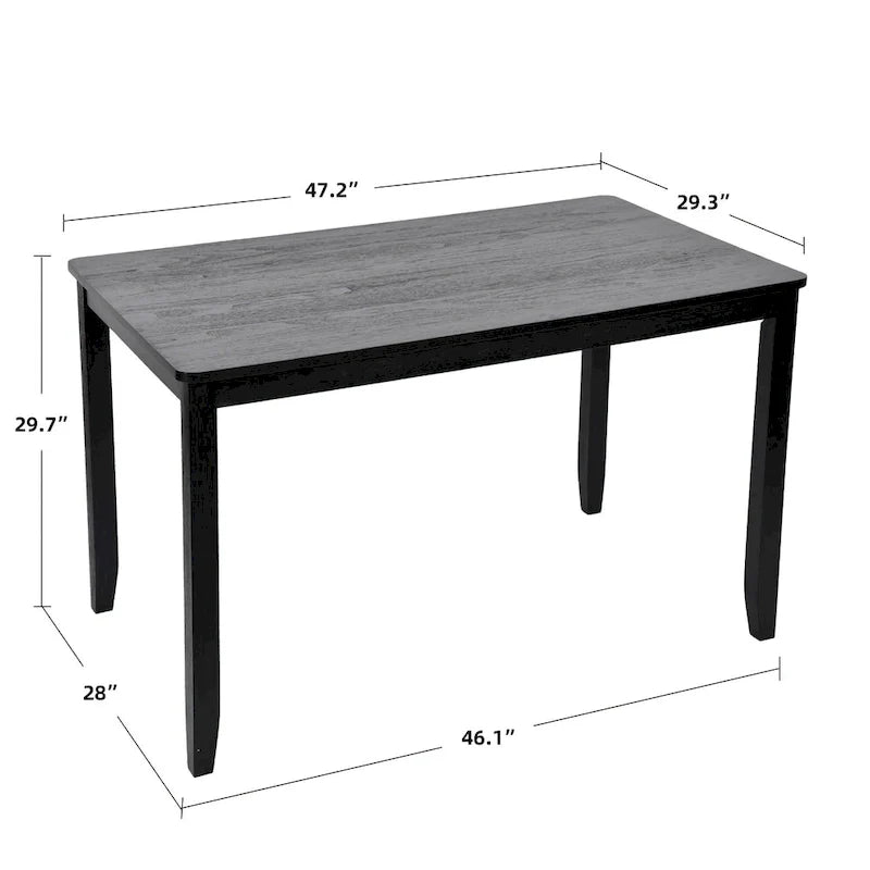 Set di 5 mobili da pranzo in legno massello 47L (1 tavolo + 4 sedie con schienale a doghe) 21