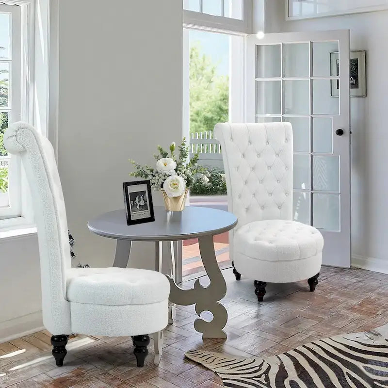 AVAWING Set of 2 Throne Royal Chair Thick Padding and Rubberwood Legs 25