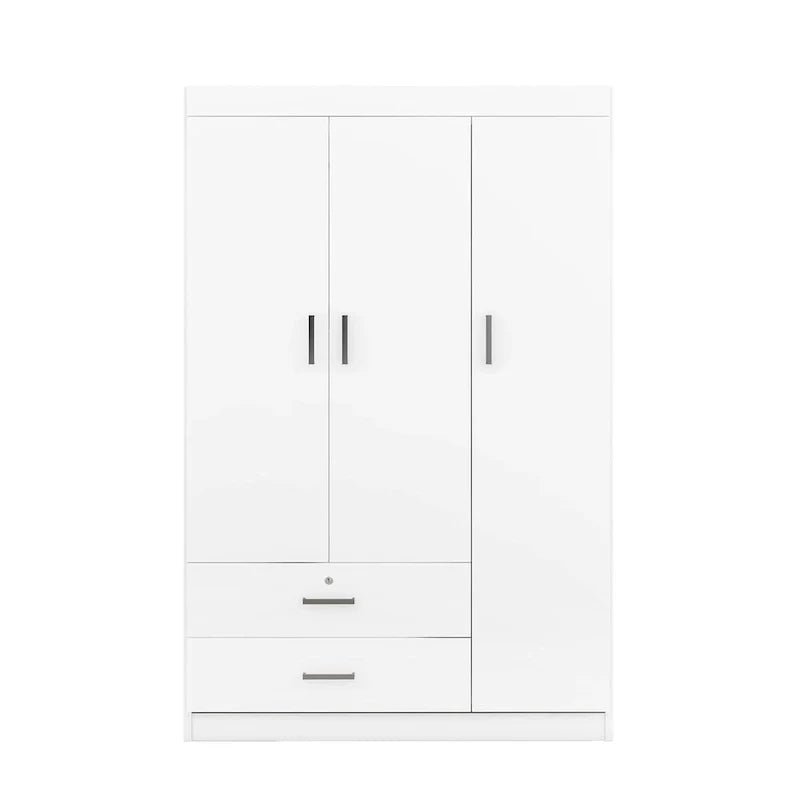 3-Door Wardrobe with 2 Drawers 8