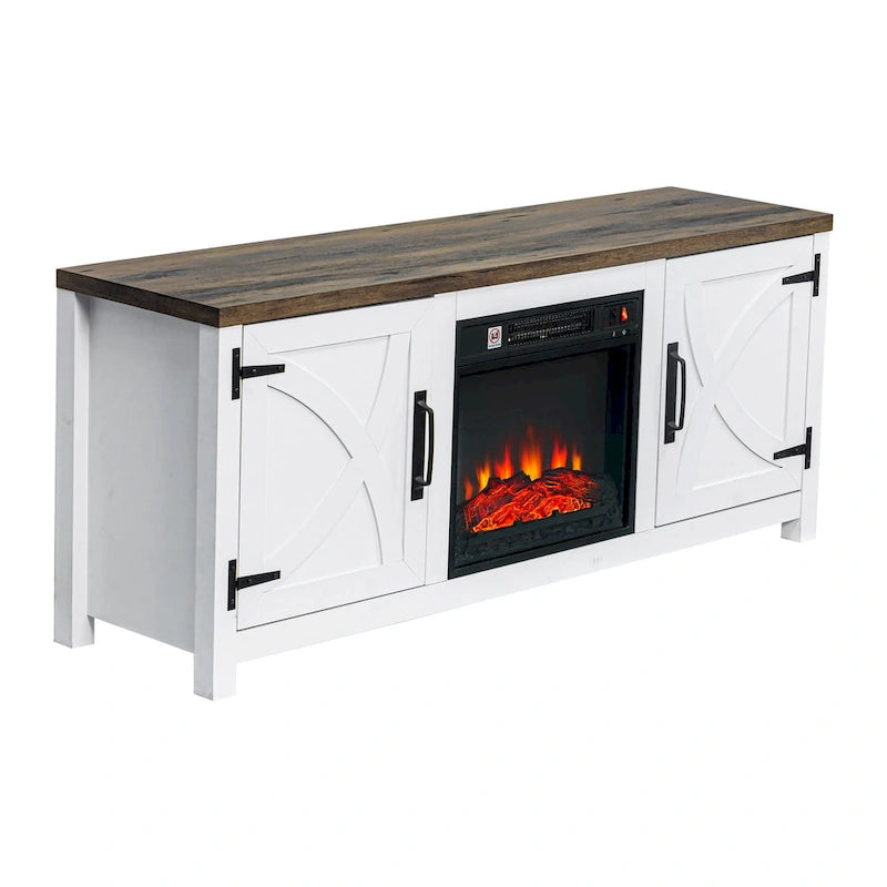 58 Farmhouse Electric Fireplace TV Stands Console Table for TV's up to 65 48