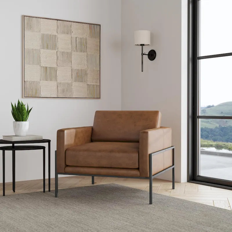 HomePop Modern Upholstered Club Chair w/Metal Frame 20