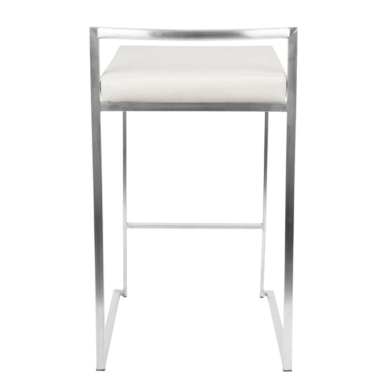 Sgabello da bancone impilabile in acciaio inossidabile completamente saldato Silver Orchid Forrest (set di 2) 32