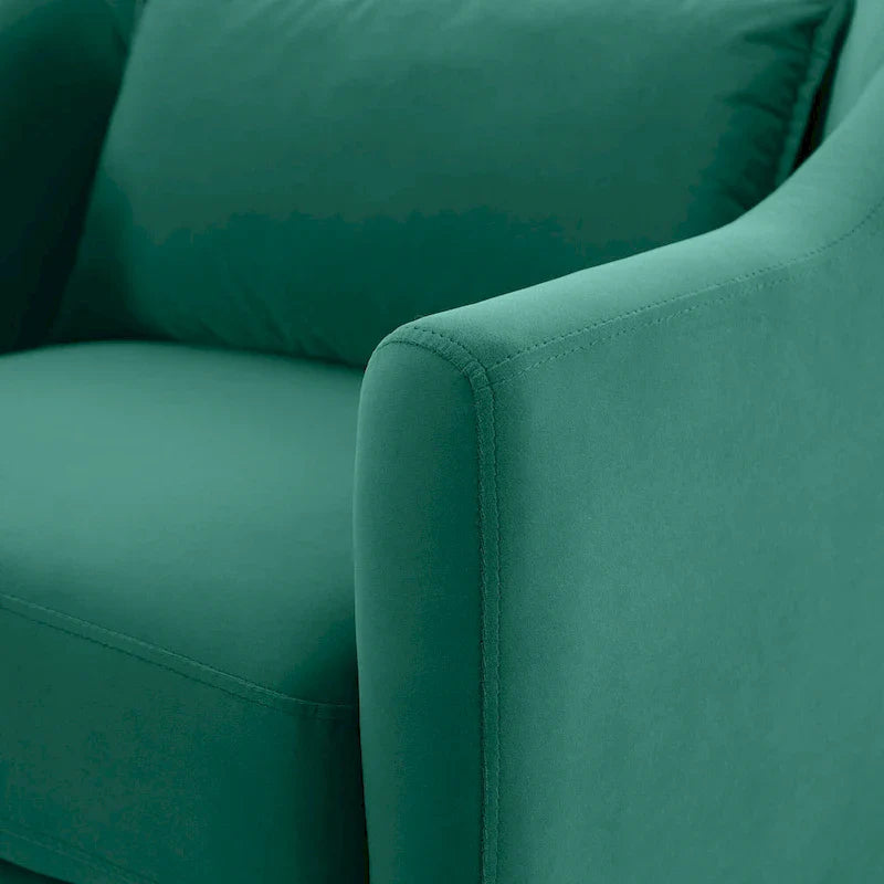 28.34W Set Of 2 Accent Armchair, Velvet Barrel Chair with Solid Wood Legs 23