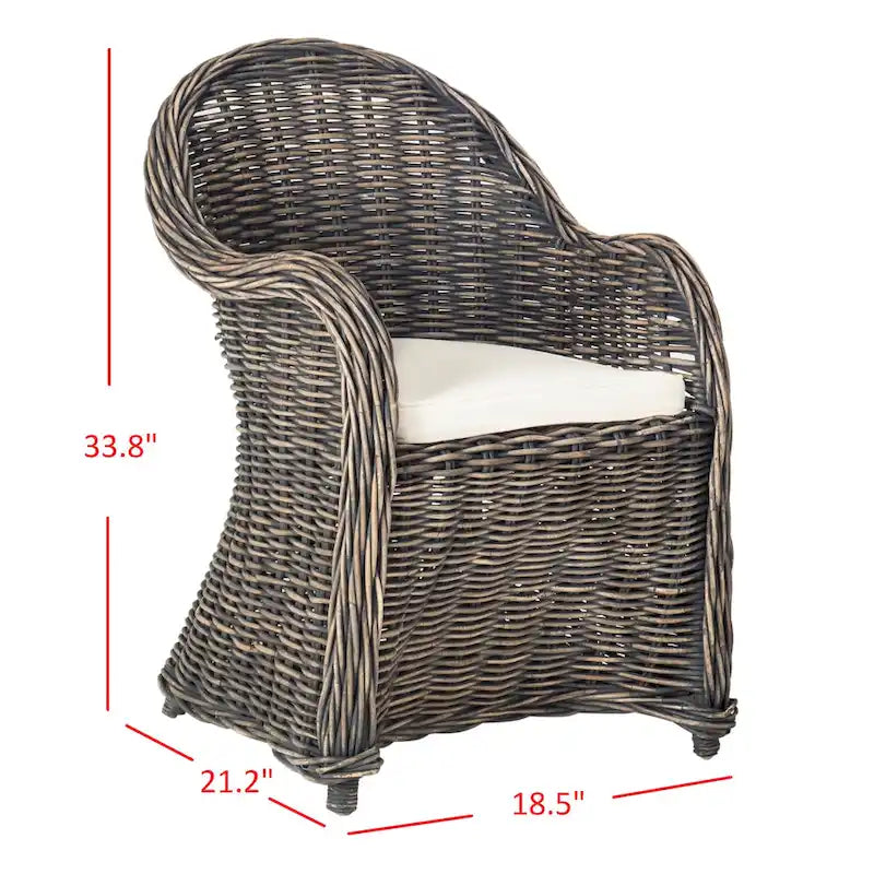 SAFAVIEH Sinja Yellow Rattan Club Chair - 24  x 26  x 35  - 24Wx26Dx35H 13