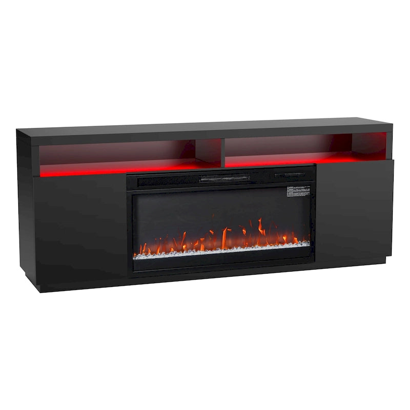 68 Modern Black RGB Electric Fireplace TV Stands Console for TVs Up to 72-inch 10