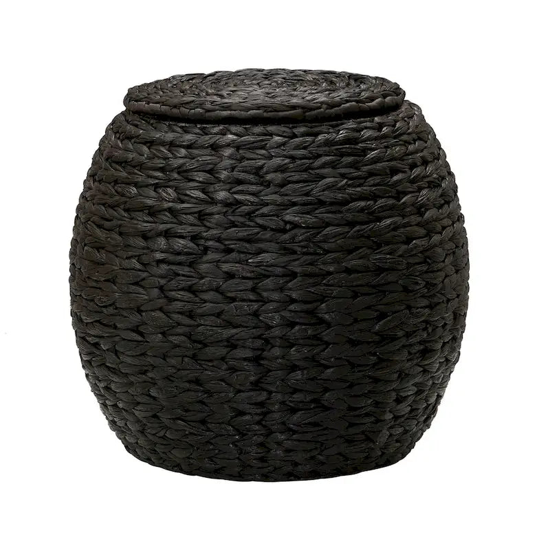 Household Essentials Handwoven Barrel Wicker Storage Basket Side Table - 17.0L x 17.0W x 19.0H 38