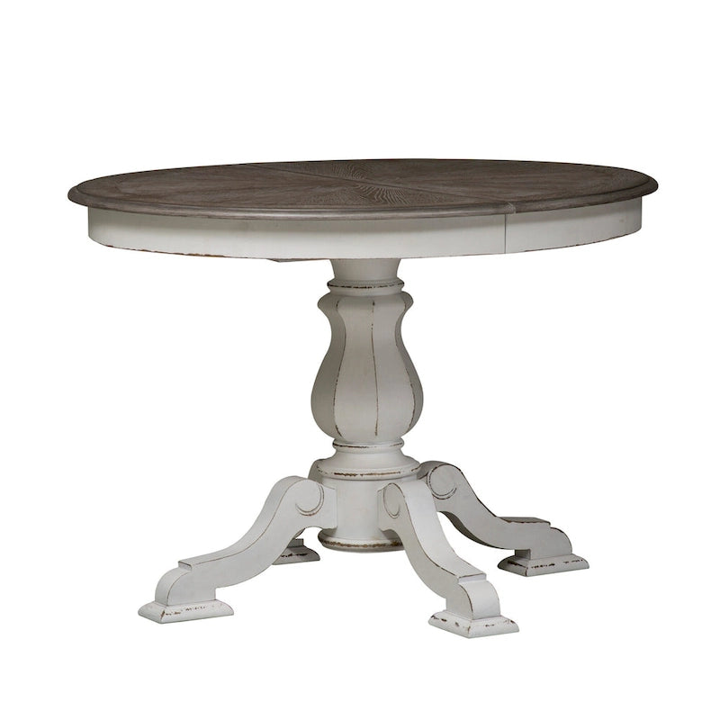 Magnolia Manor Round Pedestal Dining Table with Expandable Leaves - 2 Finishes 11