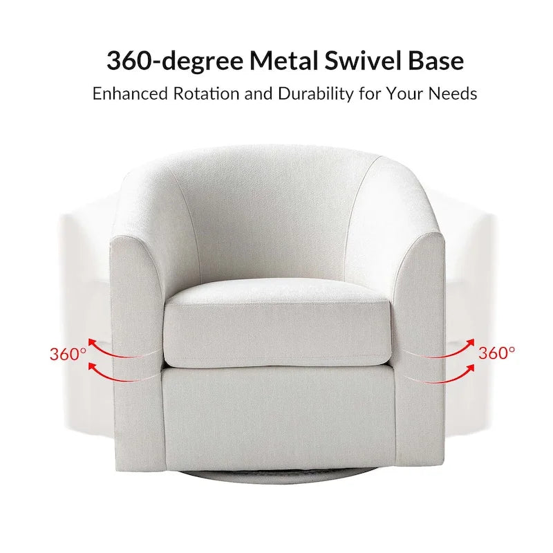 Cuenca Modern Upholstered Barrel Chair with Swivel Base 33
