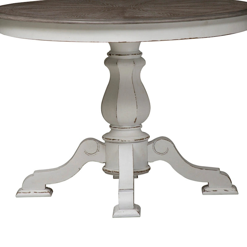 Magnolia Manor Round Pedestal Dining Table with Expandable Leaves - 2 Finishes 13