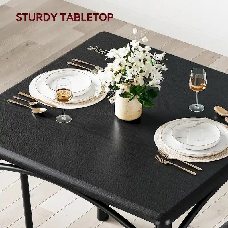 Dining Table Set for 2, Kitchen Table with Upholstered Chairs for 2 16