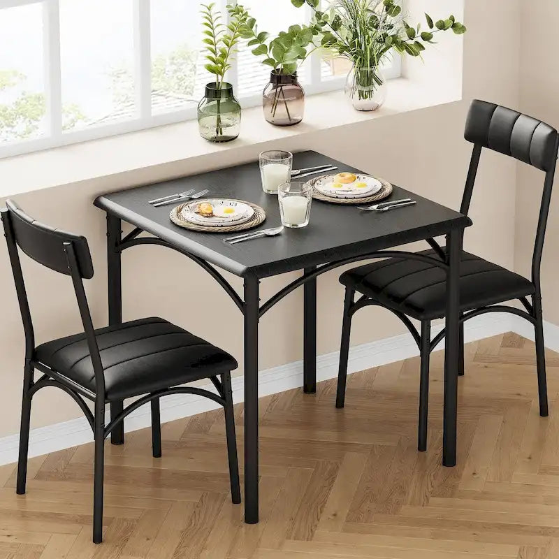 Set Tavolo da Pranzo da Cucina per 2 con Sedie Imbottite 15