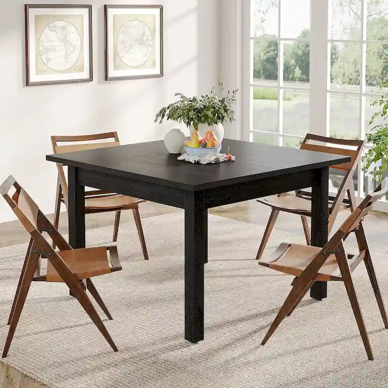 39.4 Inches Square 2-4 People Dining Table with Solid Wood Legs for Living Room Dining Room 14