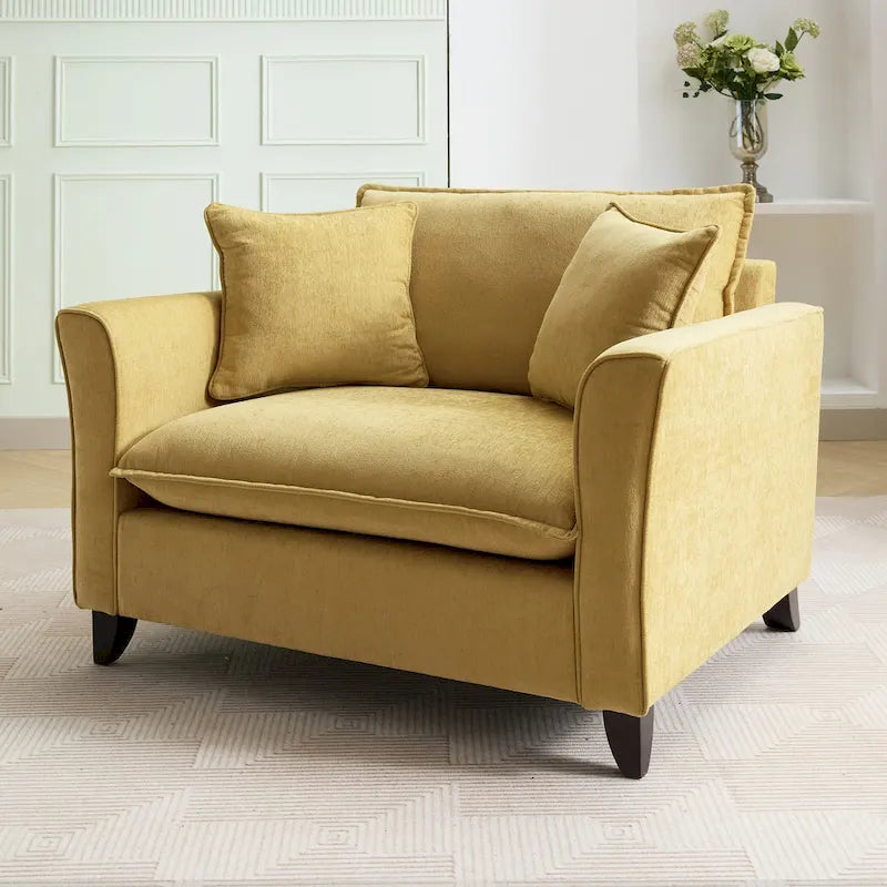 Oversized Chenille Fabric Armchair 17