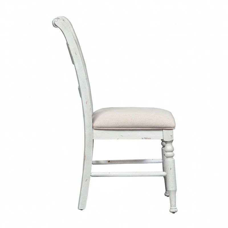 Whitney Antique Linen Slat Back Side Chair (Set of 2) 4