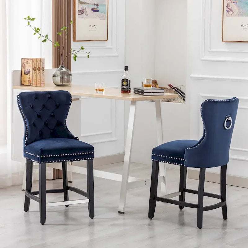 Sgabello da bancone Carter 24 Wingback Tufted Nailhead (set da 2) 25
