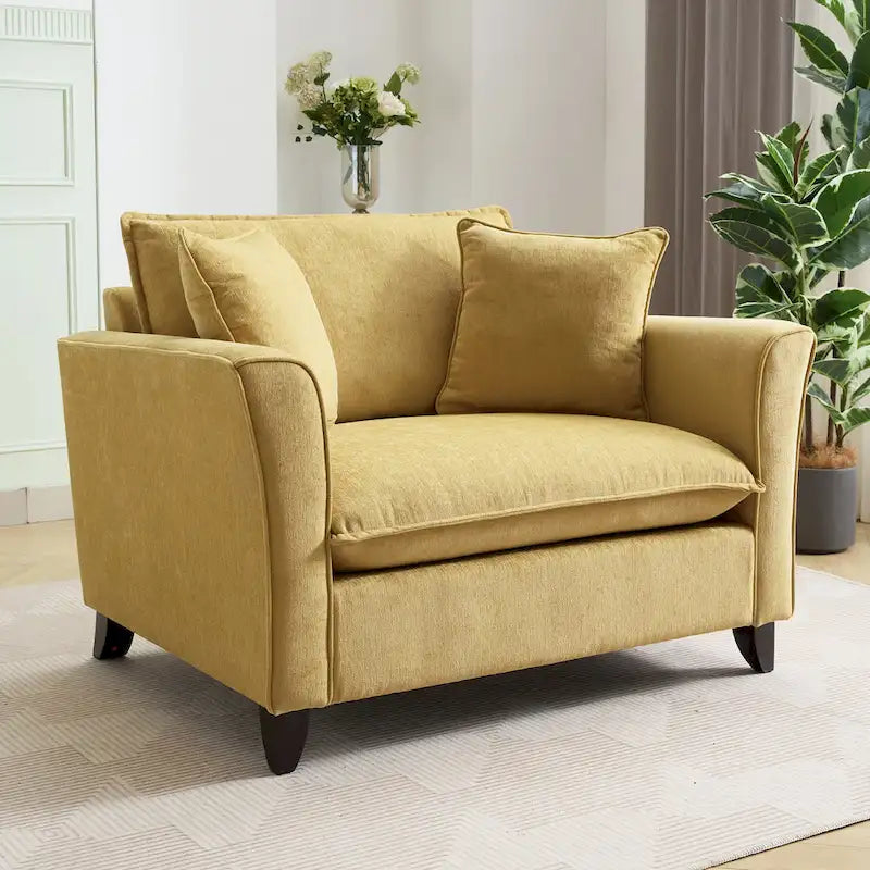 Oversized Chenille Fabric Armchair 7