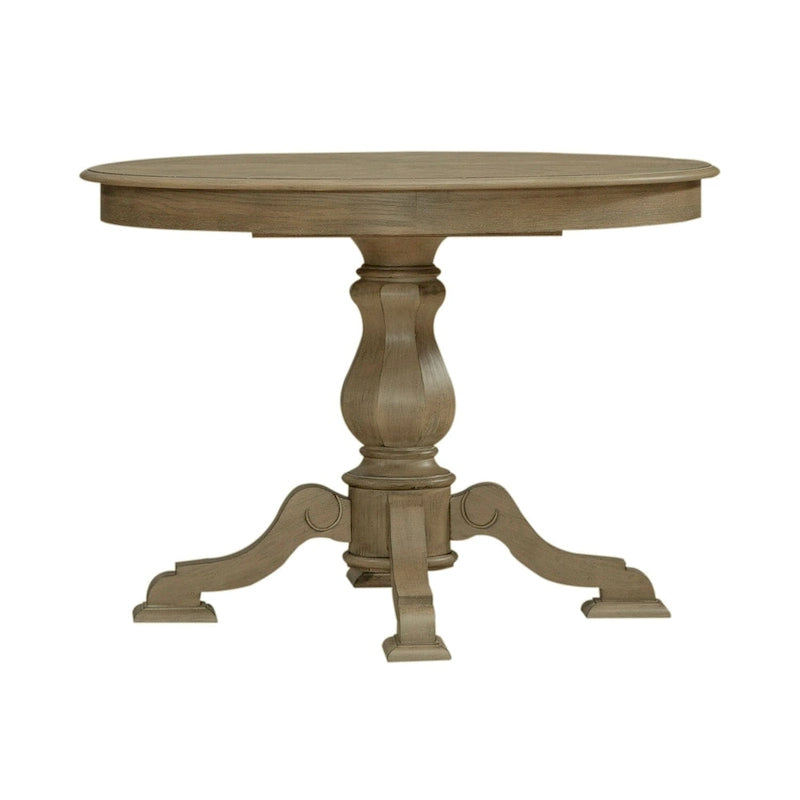 Magnolia Manor Round Pedestal Dining Table with Expandable Leaves - 2 Finishes 24