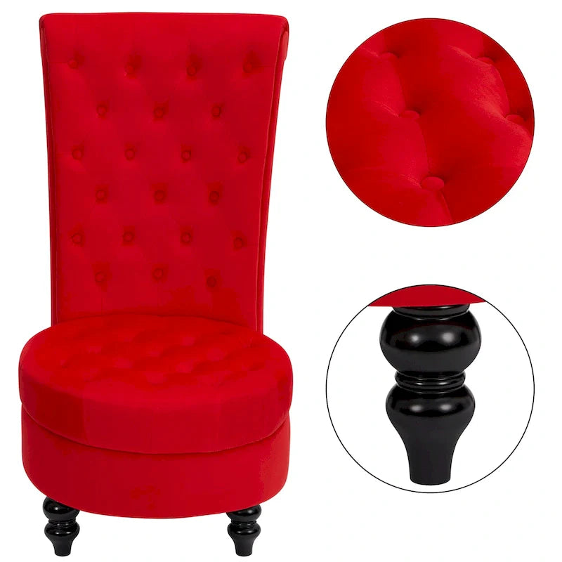 AVAWING Set of 2 Throne Royal Chair Thick Padding and Rubberwood Legs 14