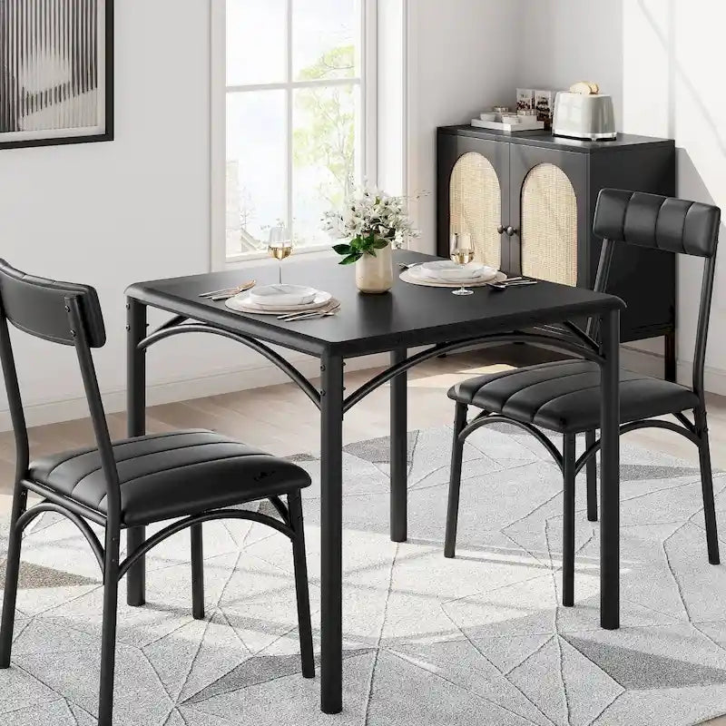 Set Tavolo da Pranzo da Cucina per 2 con Sedie Imbottite 14