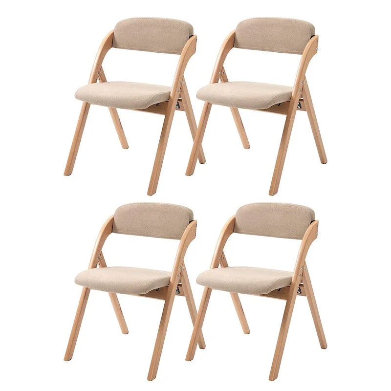 Wooden Stackable Dining Folding Chairs with Padded Seats(Set of 4) 3