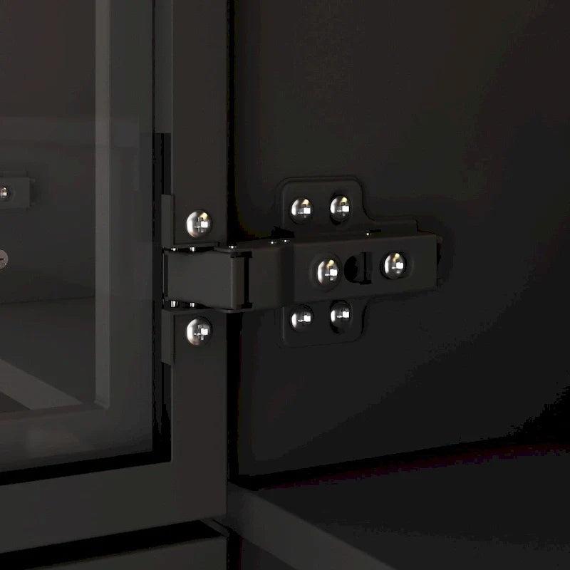 47.2 Wide Armoire LED Light All Glass Door Closet Cabinet Wardrobe 13