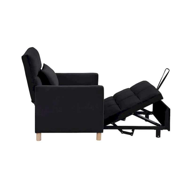 3-in-1 Convertible Sleeper Sofa Lounge Chair Bed, Black 8