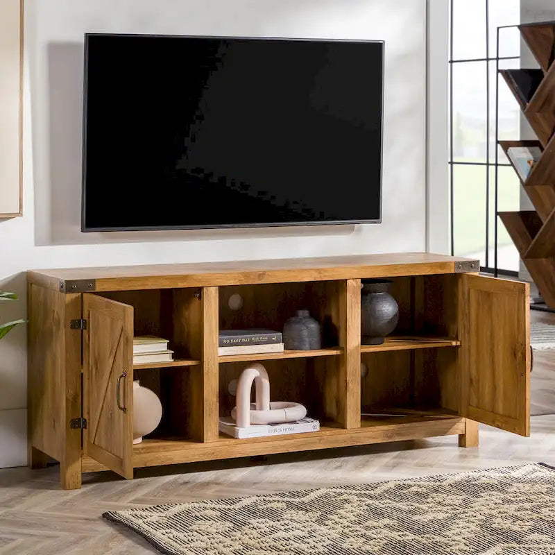Middlebrook Firebranch 58-inch Barn Door TV Stand 11