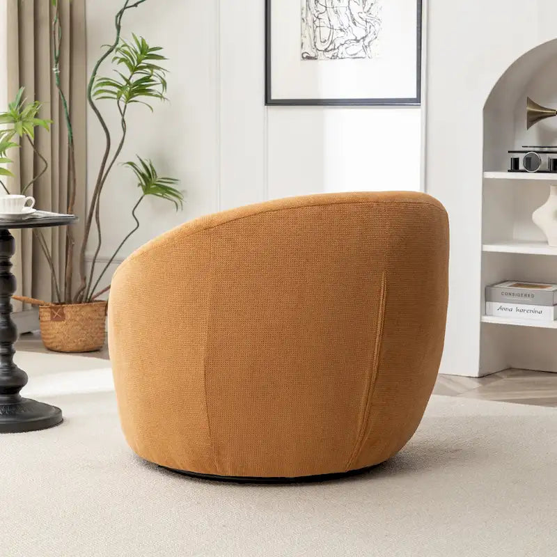 Swivel Barrel Chair - 360° Rotation - Boucle Fabric 30