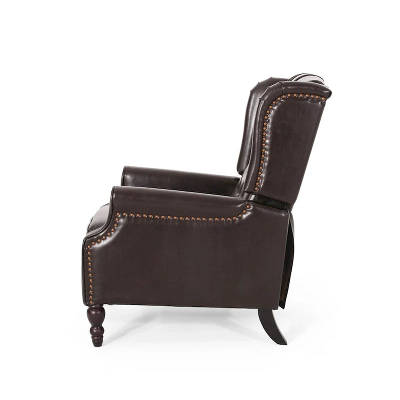 Walter Brown Bonded Leather Recliner Club Chair by Christopher Knight Home 11