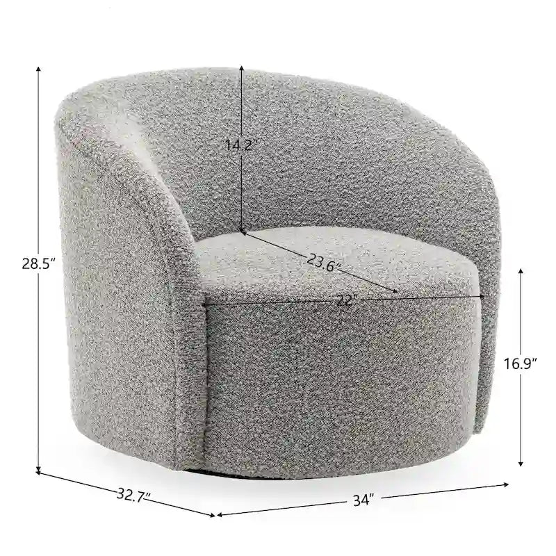 KINWELL 34 Wide Upholstered Swivel Accent Barrel Chair (Set of 2) 35