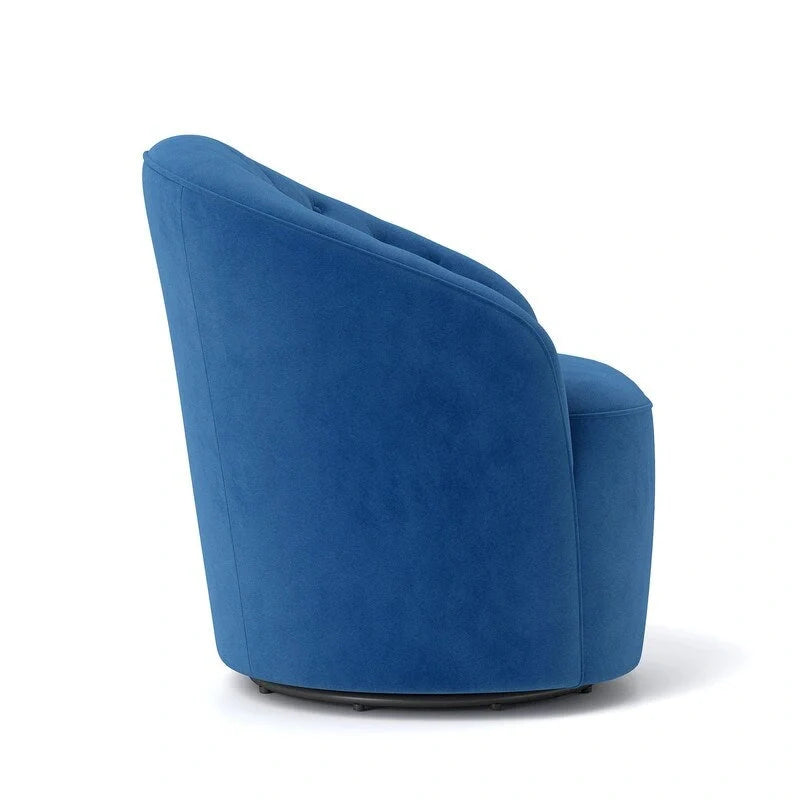Velvet Upholstered 360 Degree Swivel Barrel Chair with Button Tufted Back 21