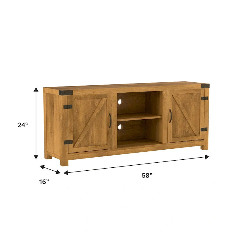 Middlebrook Firebranch 58-inch Barn Door TV Stand 16