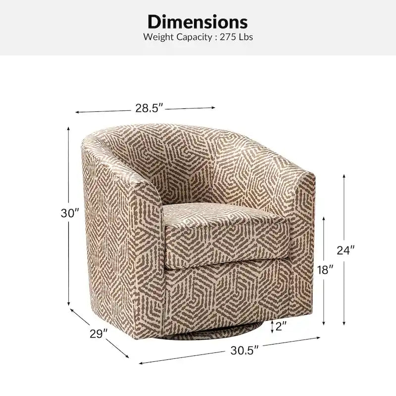 Cuenca Modern Upholstered Barrel Chair with Swivel Base 42