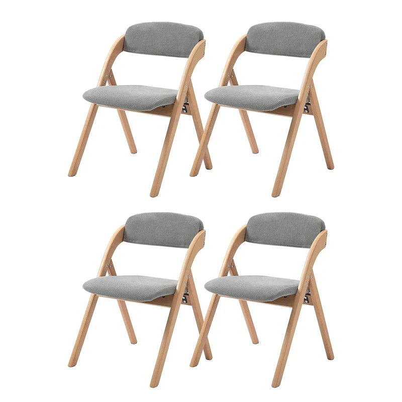 Wooden Stackable Dining Folding Chairs with Padded Seats(Set of 4) 4