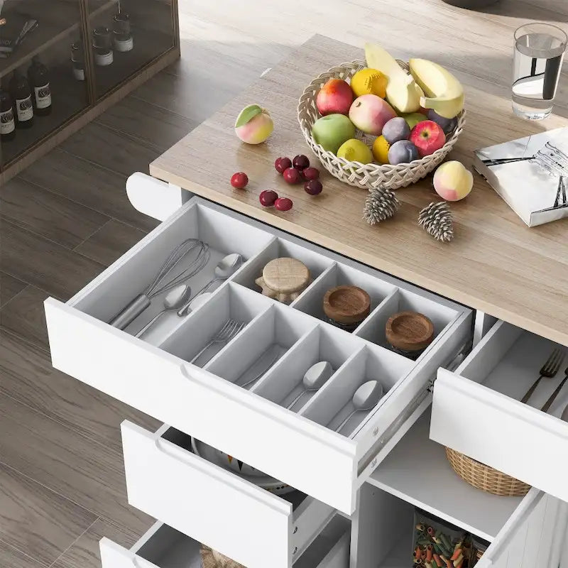 Isola da cucina da 53 pollici L con piano e cassetti - N/A 11