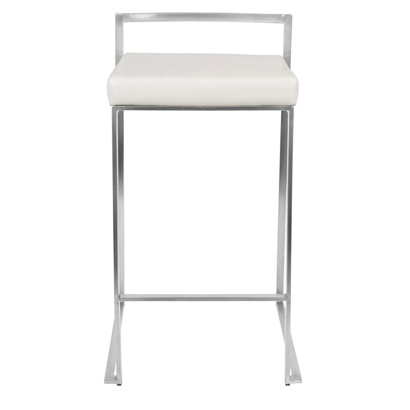 Sgabello da bancone impilabile in acciaio inossidabile completamente saldato Silver Orchid Forrest (set di 2) 33