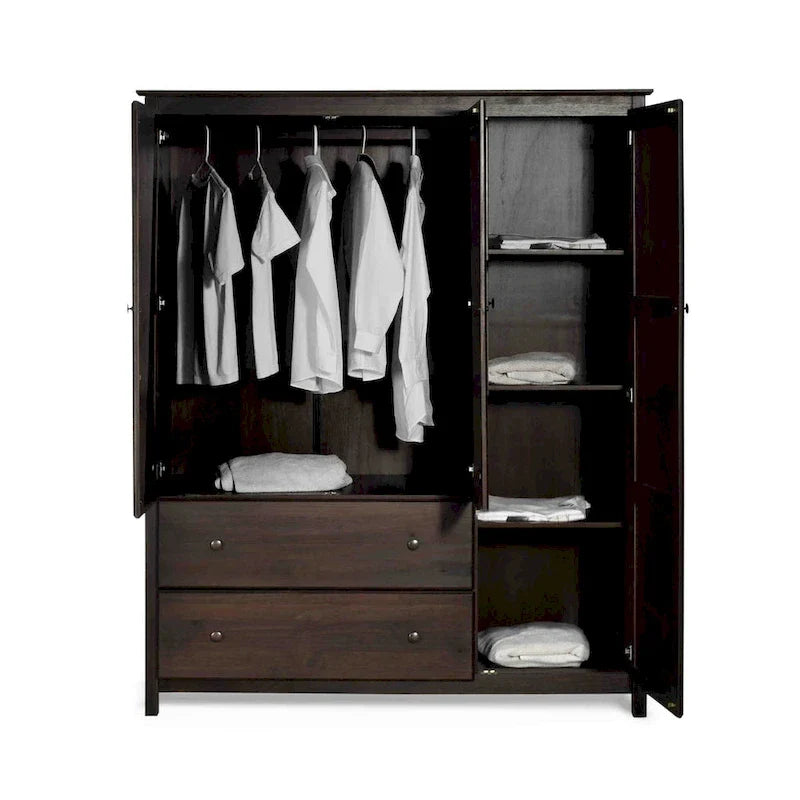 Grain Wood Furniture Shaker Wood 3-door Armoire - 60x72x22 18