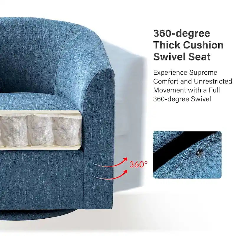 Cuenca Modern Upholstered Barrel Chair with Swivel Base 22
