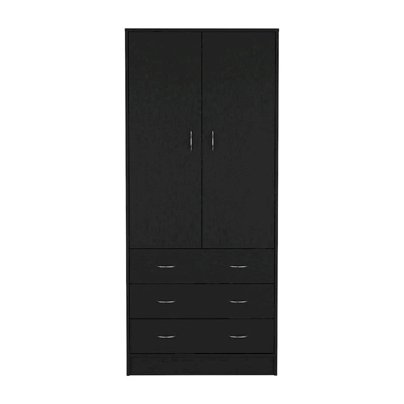 19  Modern Double-door Armoire with 3 Drawers and 1 Hanging Rod for Bedroom 9