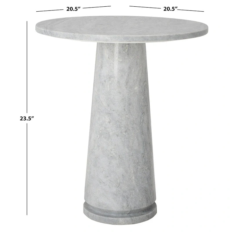 SAFAVIEH Couture Ghicu Tall Round Marble Accent Table - 22 In W x 21 In D x 24 In H - 21Wx21Dx24H 20