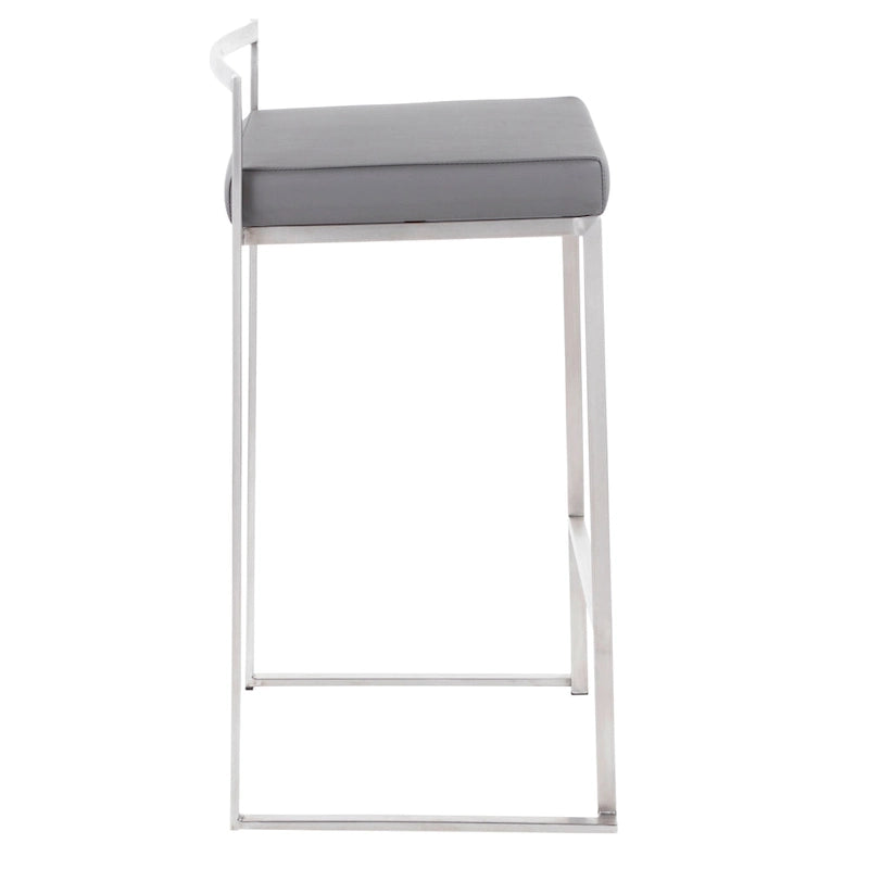 Sgabello da bancone impilabile in acciaio inossidabile completamente saldato Silver Orchid Forrest (set di 2) 46