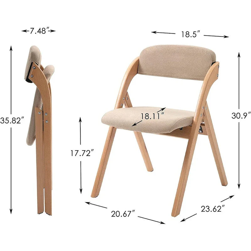 Wooden Stackable Dining Folding Chairs with Padded Seats(Set of 4) 9