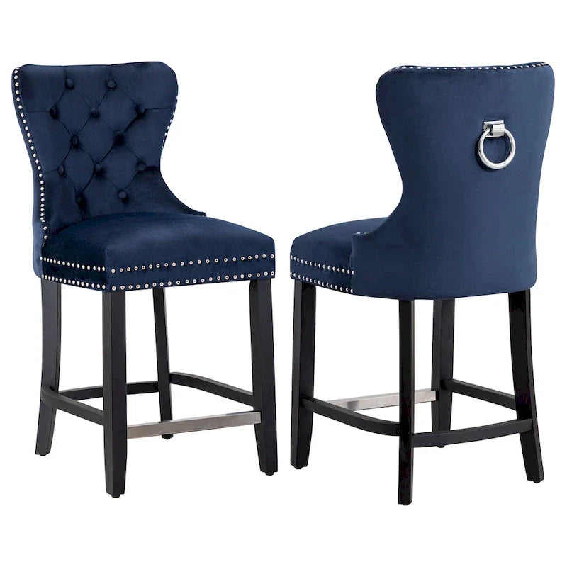 Sgabello da bancone Carter 24 Wingback Tufted Nailhead (set da 2) 30