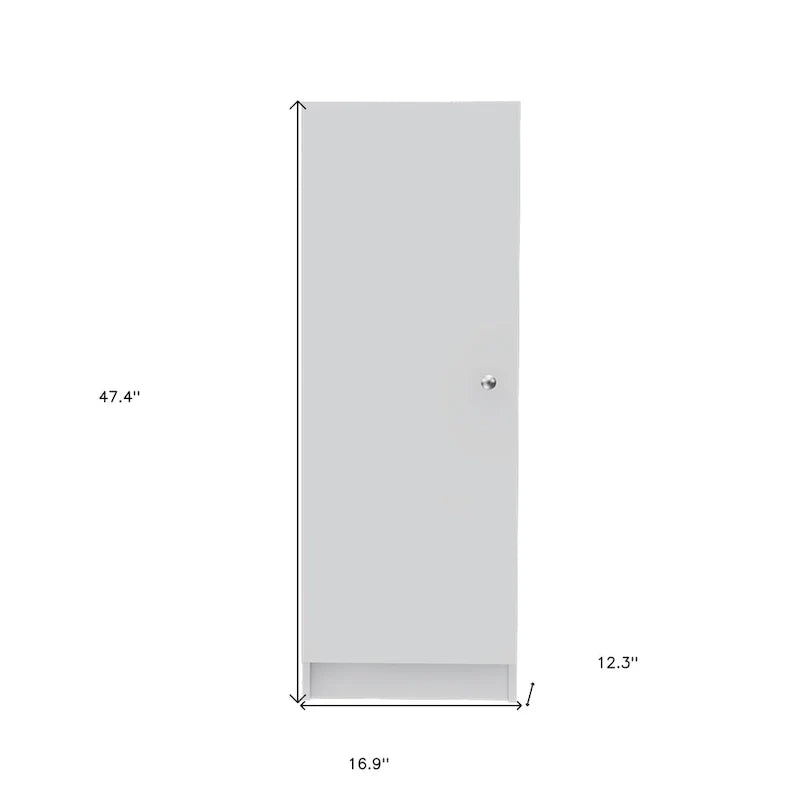 HomeRoots 47 White Wood Pantry Or Storage Closet - 16.9' X '47.4' X '12.3 5