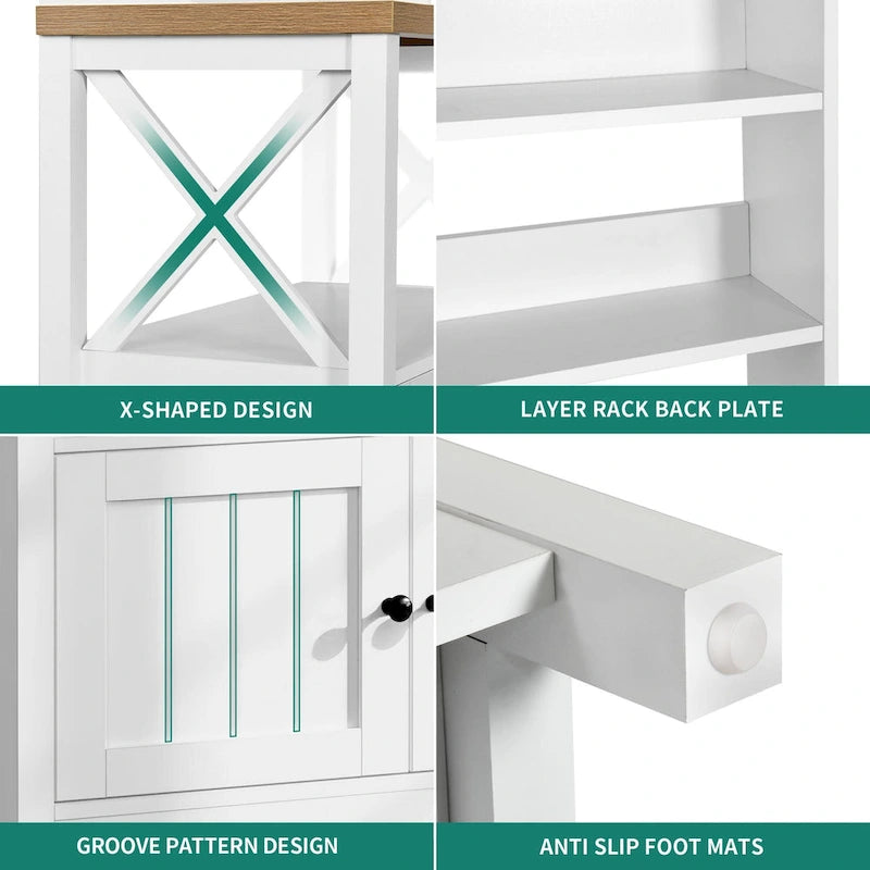 Moasis 5 Tier Kitchen Bakers Rack with Storage Shelves Microwave Oven Stand Kitchen Shelf Organizer 10