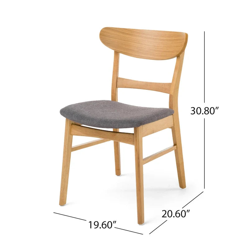 Set da pranzo rettangolare a 5 pezzi in legno di Idalia Fabric and Rubberwood di Christopher Knight Home 24