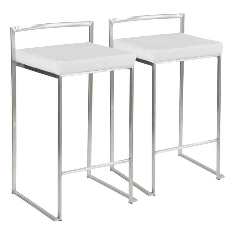 Sgabello da bancone impilabile in acciaio inossidabile completamente saldato Silver Orchid Forrest (set di 2) 14