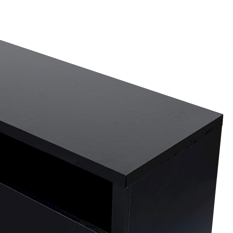 68 Modern Black RGB Electric Fireplace TV Stands Console for TVs Up to 72-inch 12