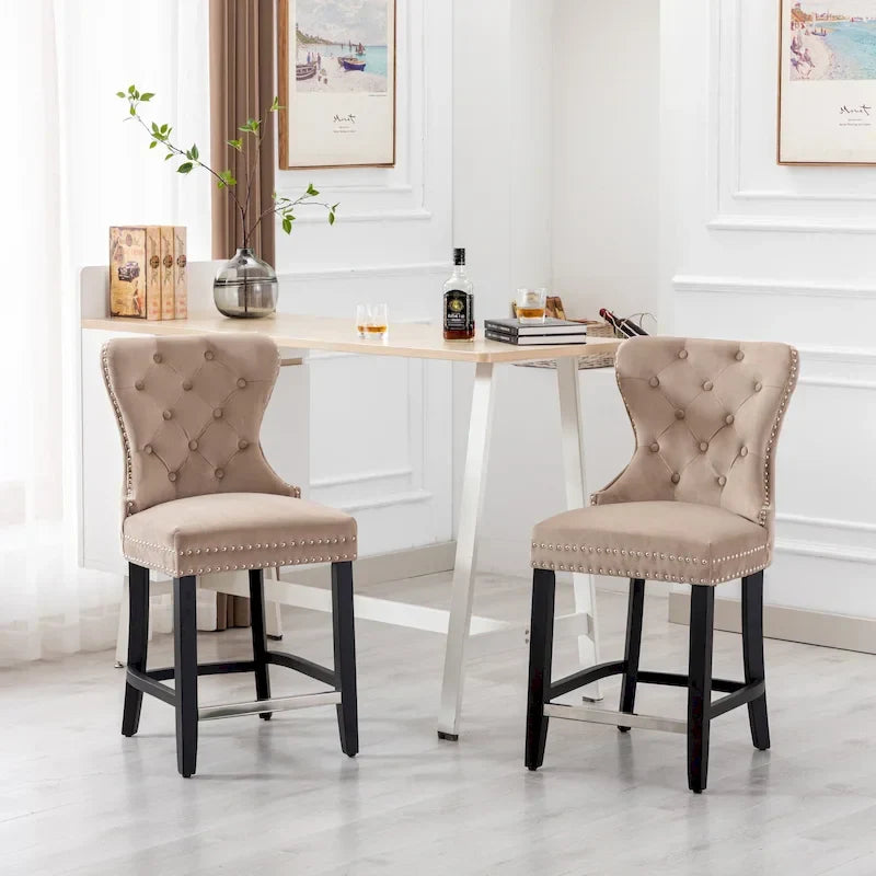 Sgabello da bancone Carter 24 Wingback Tufted Nailhead (set da 2) 4